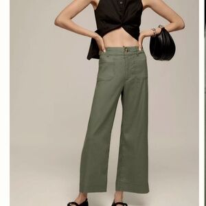 Anthropologie/The Colette Cropped Wide-Leg Pants by Maeve: Linen Edition